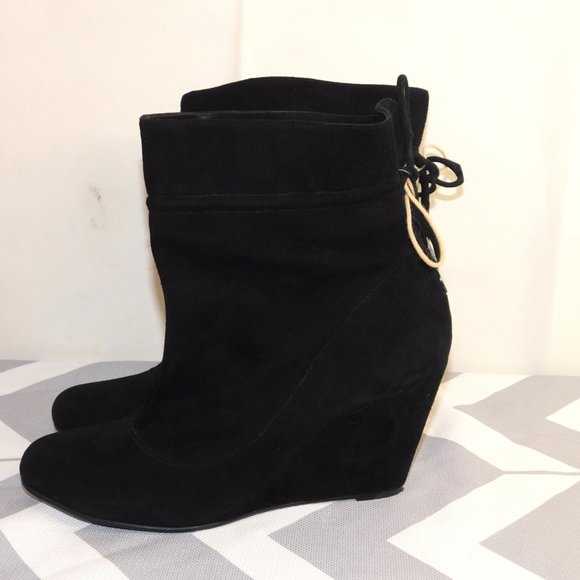 BCBGeneration Wessy Wedge Suede Leather Boots Size 8.5B Booties - Picture 9 of 13